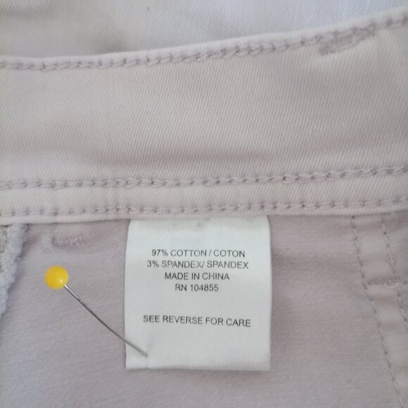 Lila Ryan Womens Ivory Mid Rise Flat Front Slack Pocket Straight Pant Size 10 - Picture 5 of 6